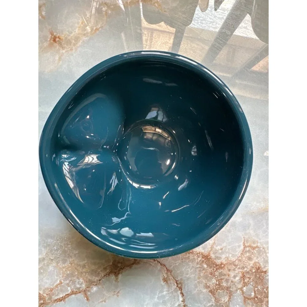 Unique Etan Ceramic Soup Bowl With Thumb Handle Teal Blue Perfect For Keeping Yo - Picture 2 of 5